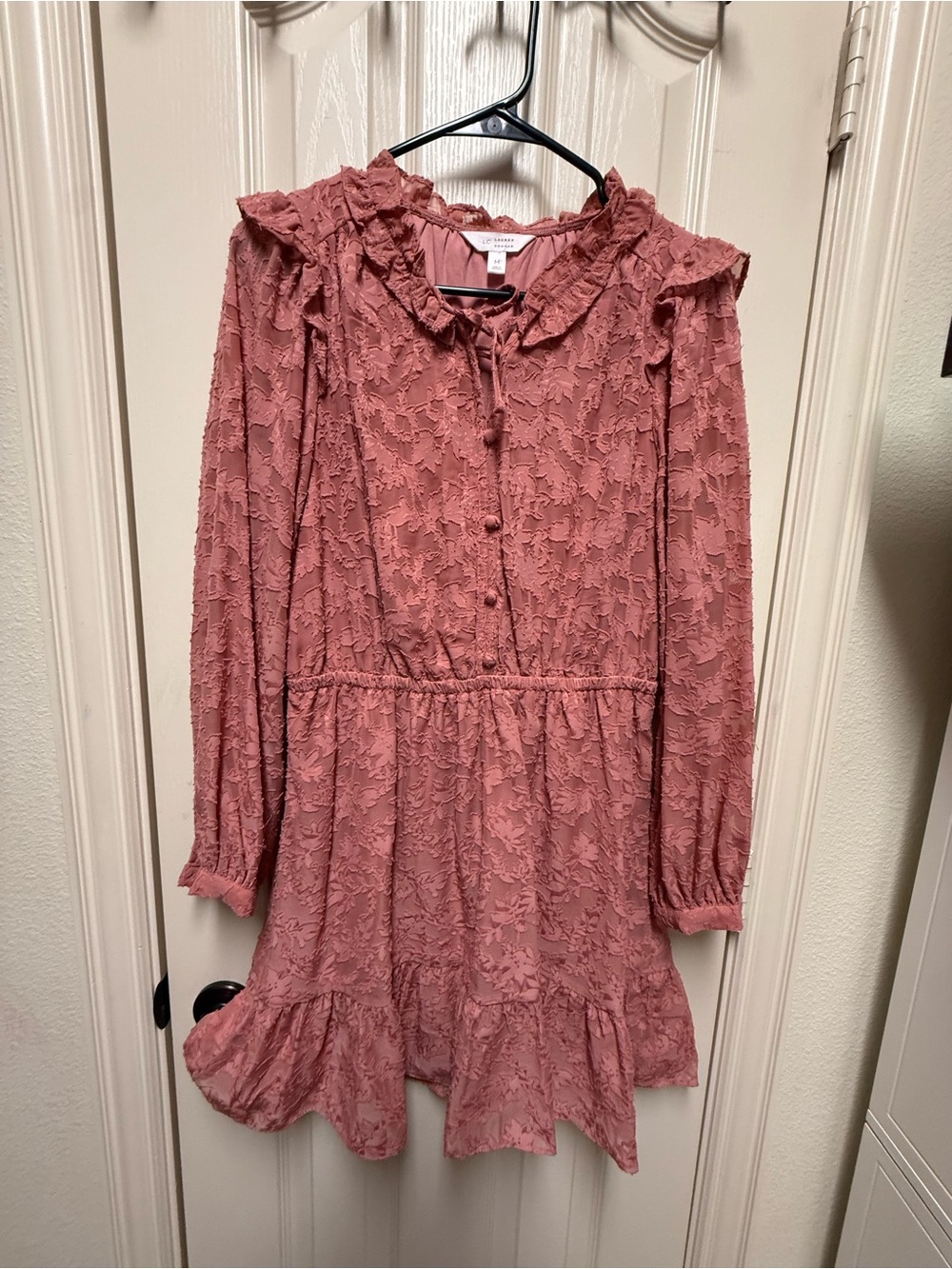 LC Lauren Conrad Dusty Rose Ruffled Lace Kids Dress